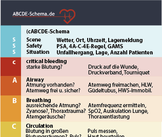 Auszug aus der ABCDE-Schema Taschenkarte